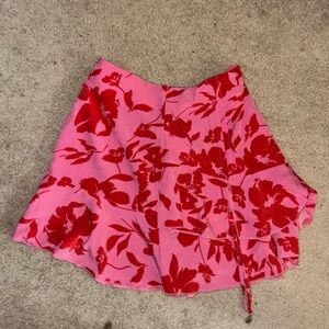 Floral Pink and Red Skirt